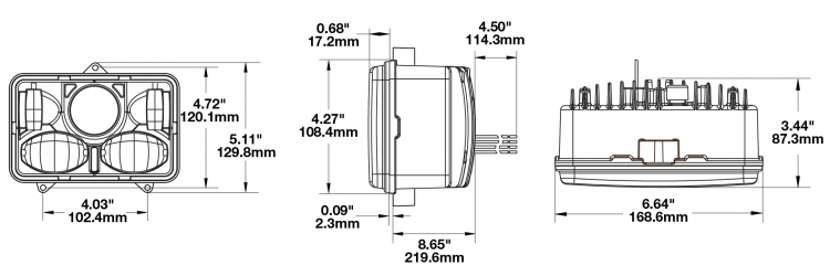 4x6 LED Military Lights - Model 8820