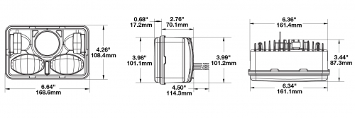 4x6 LED Headlights - Model 8820